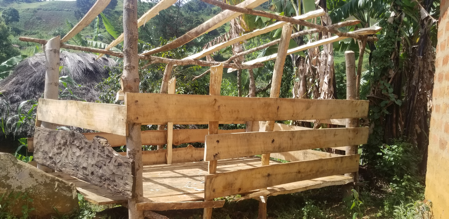 Celestine goat shed before roofing